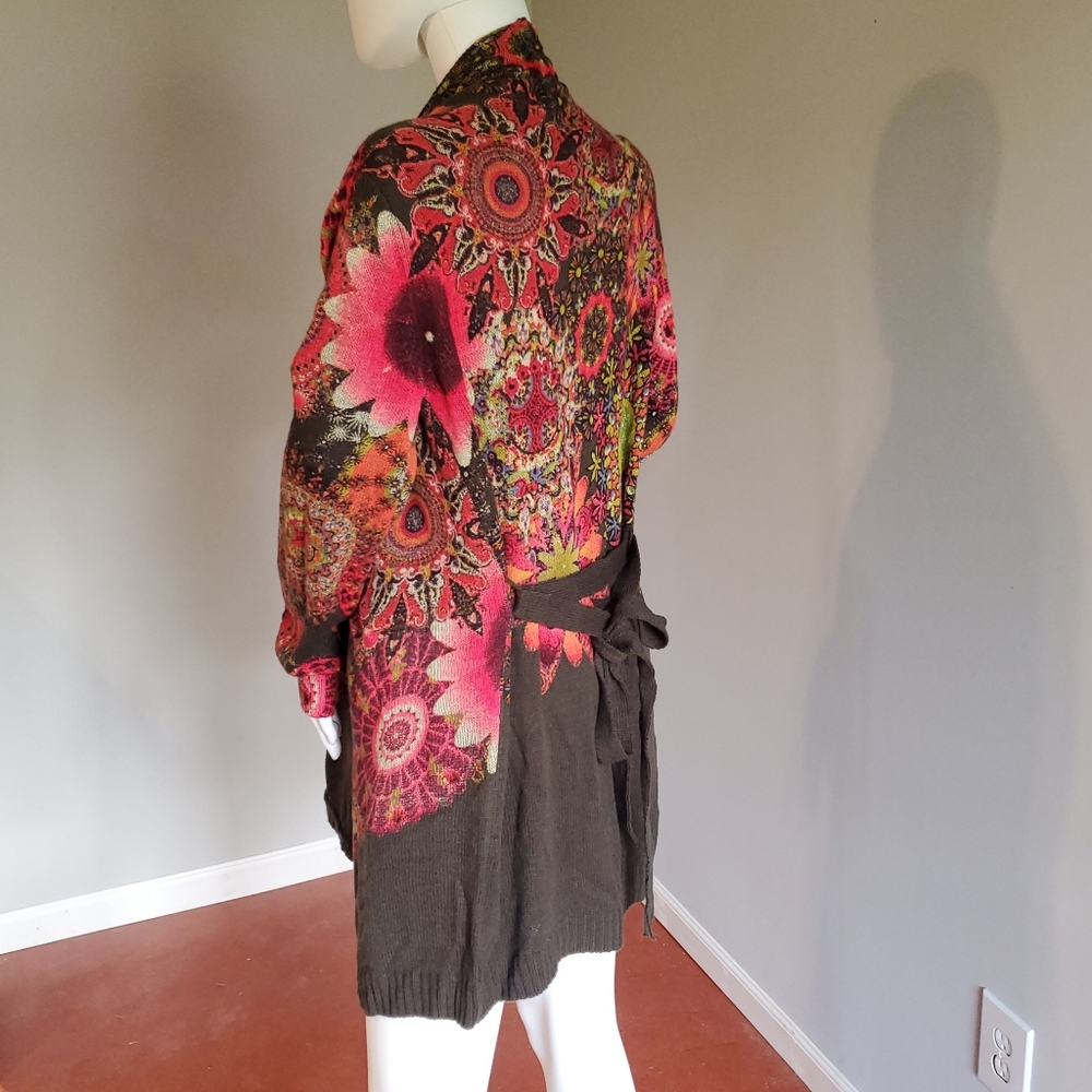 Desigual Multicolor Floral Knit Cardigan XL - Picture 5 of 6